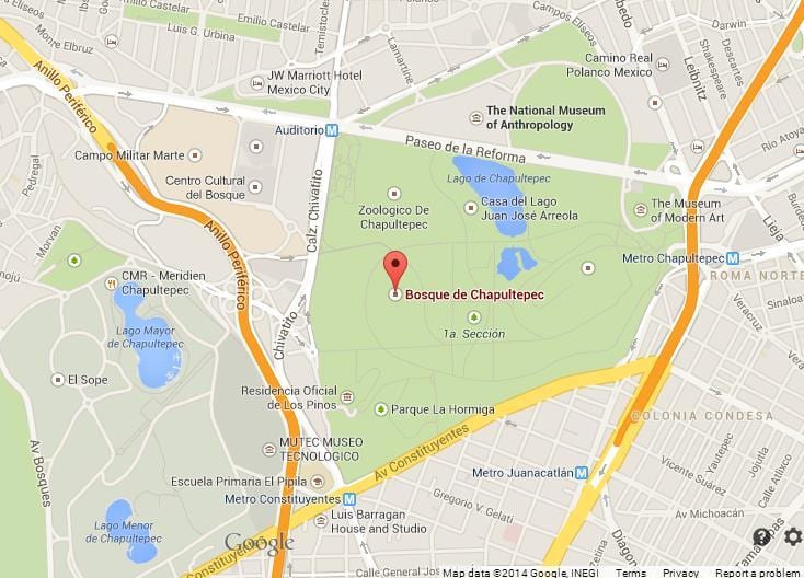 chapultepec পার্ক মানচিত্র