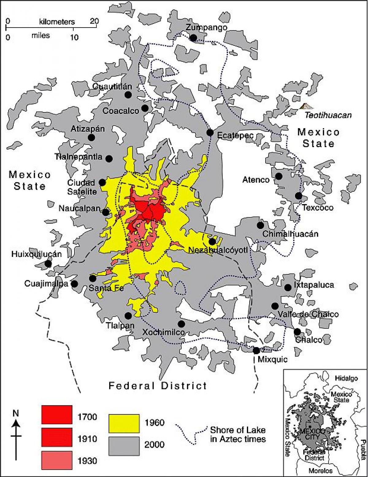 map of Mexico City জেলা